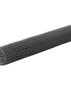 vidaXL Кокошкарска мрежа стомана с PVC покритие 25х1 м сива