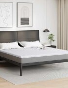 vidaXL Кокосов Топпер Бяло 200 x 200 cm Жакардова материя