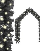 vidaXL Коледен гирлянд с LED лампички 10 м черен