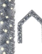 vidaXL Коледен гирлянд с LED лампички 10 м сребрист