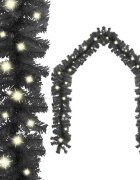 vidaXL Коледен гирлянд с LED лампички 20 м черен