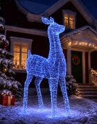vidaXL Коледен светещ елен с LED LOVIISA 900 LED светодиода Синьо