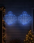 vidaXL Коледен светещ шпиц 2 бр. 384 LED светодиода Синьо Ø 45 x 40 cm