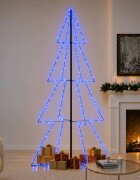 vidaXL Коледна елха конус 360 LED за закрито и открито 143x250 см