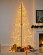 vidaXL Коледна елха конус 360 LED за закрито и открито 143x250 см