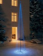 vidaXL Коледна елха конус 752 сини LED декорация 160x500 см