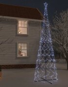 vidaXL Коледна елха конус студено бяло 3000 LED 230x800 см