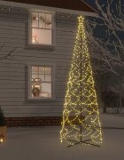 vidaXL Коледна елха конус топло бяло 1400 LED 160x500 см