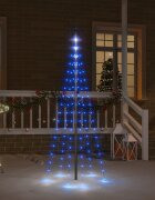 vidaXL Коледна елха на флагщок синьо 108 LED 180 см
