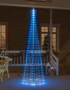 vidaXL Коледна елха на флагщок синьо 310 LED 300 см