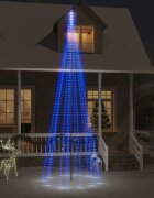 vidaXL Коледна елха на флагщок синьо 732 LED 500 см