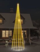 vidaXL Коледна елха на флагщок топло бяло 1134 LED 800 см