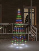 vidaXL Коледна елха на флагщок цветно 108 LED 180 см
