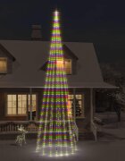 vidaXL Коледна елха на флагщок цветно 1134 LED 800 см