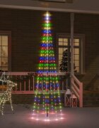 vidaXL Коледна елха на флагщок цветно 310 LED 300 см