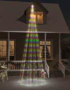 vidaXL Коледна елха на флагщок цветно 732 LED 500 см