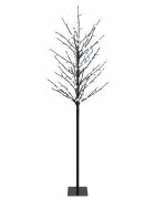 vidaXL Коледна елха с LED лампички Черно 180 cm Стомана
