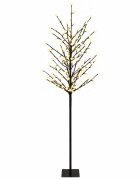 vidaXL Коледна елха с LED лампички Черно 180 cm Стомана