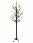 vidaXL Коледна елха с LED лампички Черно 210 cm Стомана