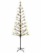 vidaXL Коледна елха с LED лампички Черно 240 cm Стомана
