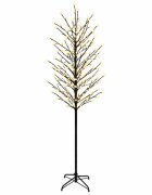 vidaXL Коледна елха с LED лампички Черно 240 cm Стомана