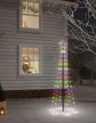 vidaXL Коледна елха с шип многоцветна 108 LED 180 см