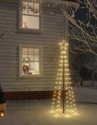 vidaXL Коледна елха с шип топло бяло 108 LED 180 см