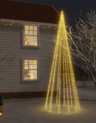 vidaXL Коледна елха с шип топло бяло 732 LED 500 см
