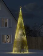 vidaXL Коледна елха светещ конус 1544 LED топло бяло 500 см