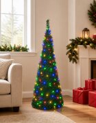 vidaXL Коледна елха тип поп-ъп с LED лампички 150 см