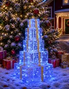 vidaXL Коледна LED декорация комплект светещи кутии 250 LED светодиода