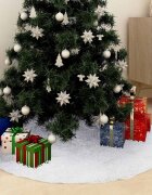 vidaXL Коледна пола за елха бяла 150 см изкуствена кожа
