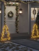 vidaXL Коледна светеща украса с шипове за земя 115 LED 90 см
