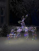 vidaXL Коледна украса 3 светещи елена 229 LED лампички