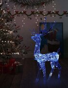 vidaXL Коледна украса елен акрил 140 LED 128 см синьо