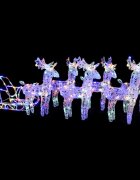 vidaXL Коледна украса елени с шейна 320 LED акрил