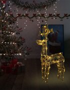 vidaXL Коледна украса северен елен 90 LED 60x16x100 см акрил