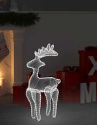 vidaXL Коледна украса северен елен с мрежа 306 LED 60x24x89 см