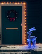 vidaXL Коледна украса северен елен с мрежа 306 LED 60x24x89 см