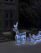 vidaXL Коледна украса светещ елен с шейна мрежа 432 LED