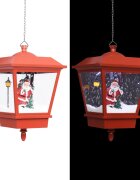 vidaXL Коледна висяща LED лампа с Дядо Коледа червена 27x27x45 см
