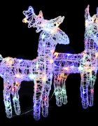 vidaXL Коледни елени 2 бр многоцветни 80 LED акрил