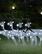 vidaXL Коледни елени 4 бр бяла 80 LED