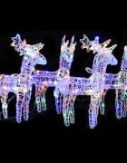 vidaXL Коледни елени 4 бр многоцветни 160 LED акрил