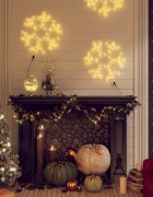 vidaXL Коледни фигури снежинки с LED 3 бр топло бяло 38x37 см