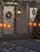 vidaXL Коледни лампи с шипове 3 бр LED сгъваеми червени 35 см