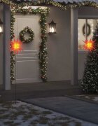 vidaXL Коледни лампи с шипове 3 бр LED сгъваеми червени 57 см