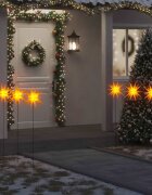 vidaXL Коледни лампи с шипове 3 бр LED сгъваеми жълта 35 см