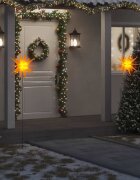 vidaXL Коледни лампи с шипове 3 бр LED сгъваеми жълта 57 см