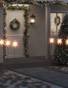 vidaXL Коледни лампи с шипове 3 бр LED сгъваемибяла 35 см